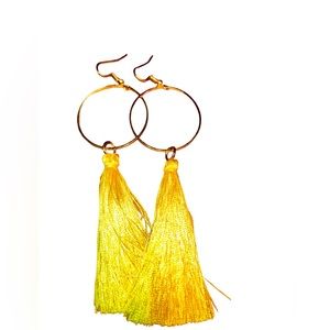 Gold tassel earring